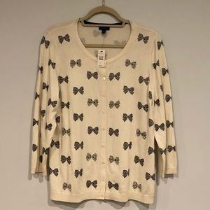 NWT Talbots cardigan with bow design, size large